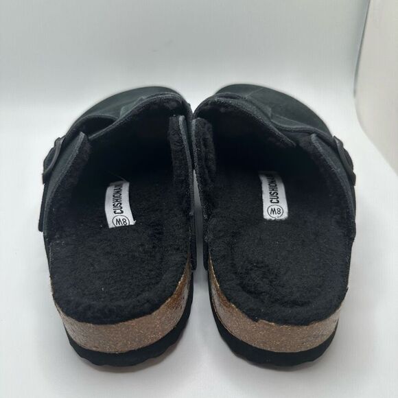 CUSHIONAIRE Women's Cork Footbed Clog with Genuine Leather Upper, Faux Fur Linin - Picture 4 of 7